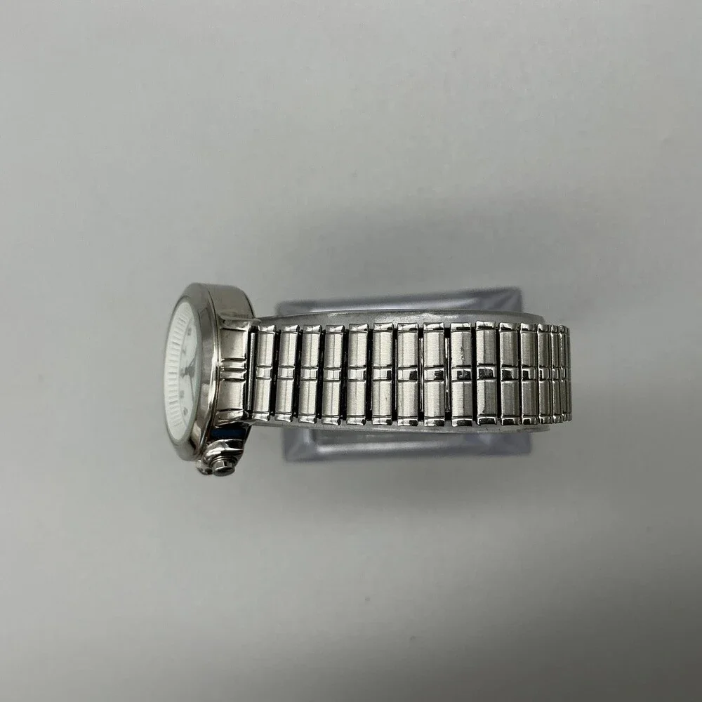 Anne Klein Womens Watch 25mm White Dial Silver Tone Stretch New Battery